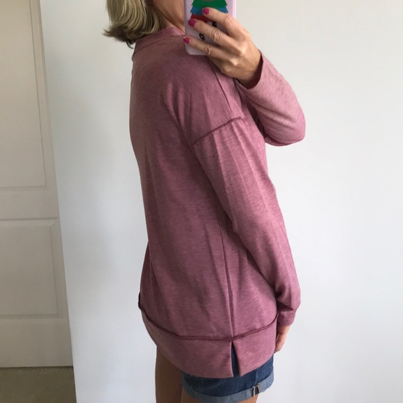 Mauve V Neck Tunic Top - Picture 5 of 8